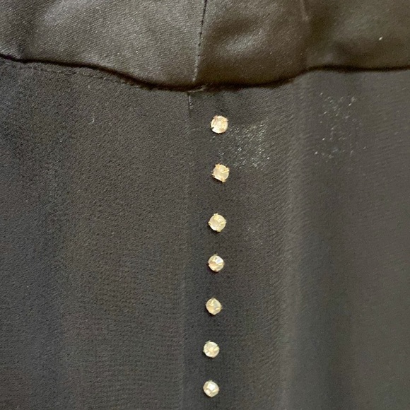 JS Collections EUC Palazzo Flowy Open Side Rhinestone Ladies Black Pants Sz 8 - Picture 12 of 16